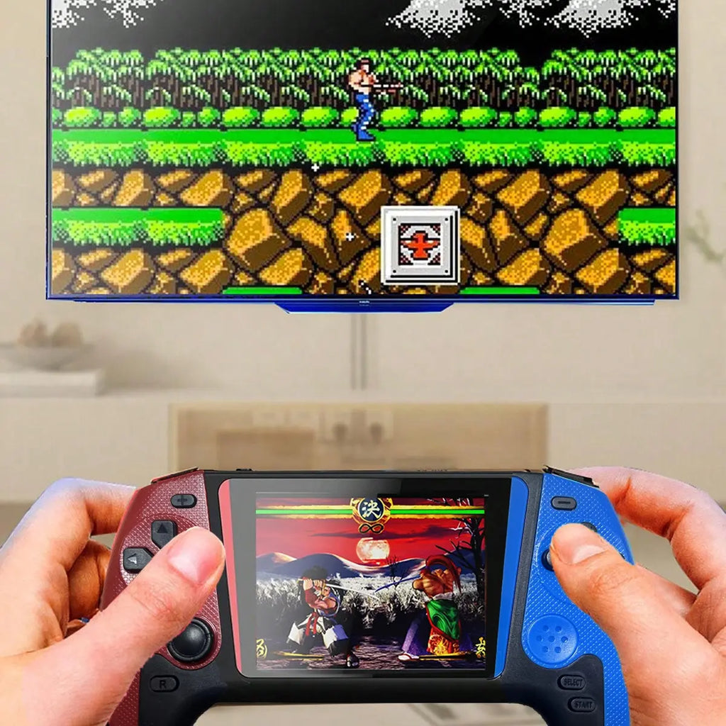 Portable Retro Video Handheld Games Console, 3.5-Inch Joystick, 500 Game Library, Wireless Controller, Rechargeable Battery, TV Connection
