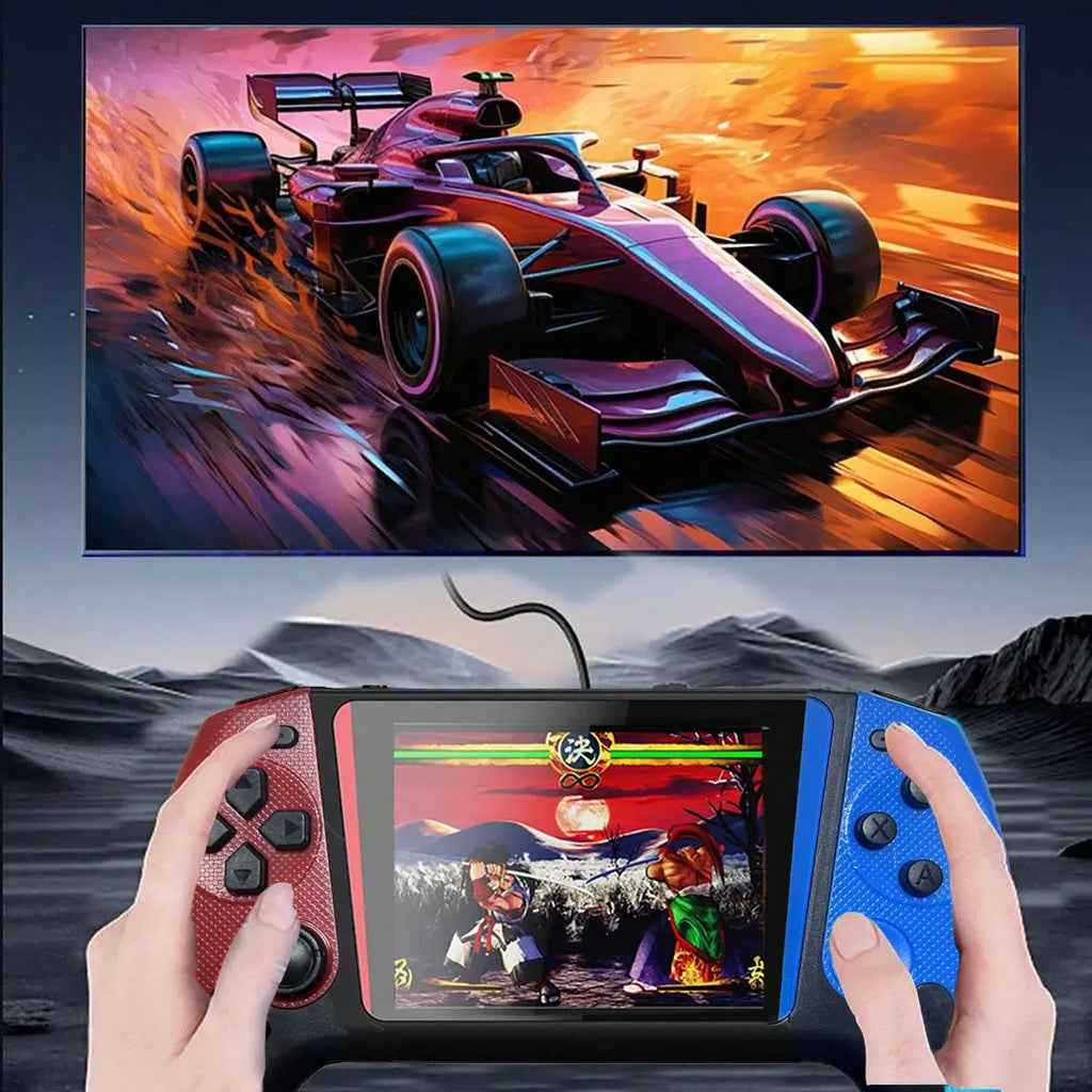 Portable Retro Video Handheld Games Console, 3.5-Inch Joystick, 500 Game Library, Wireless Controller, Rechargeable Battery, TV Connection
