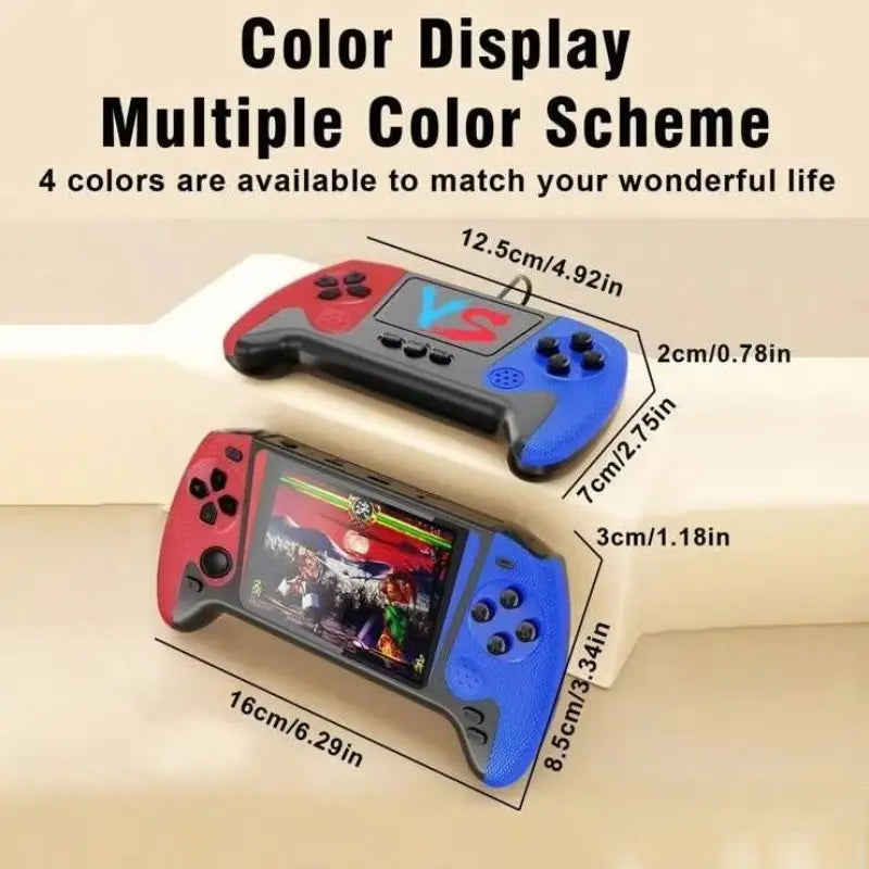Portable Retro Video Handheld Games Console, 3.5-Inch Joystick, 500 Game Library, Wireless Controller, Rechargeable Battery, TV Connection